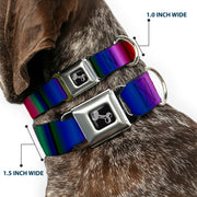 Dog Bone Seatbelt Buckle Collar - Zarape3 Vertical Multi Color Fade