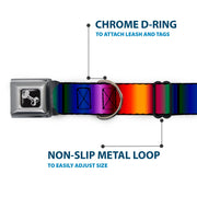 Dog Bone Seatbelt Buckle Collar - Zarape3 Vertical Multi Color Fade