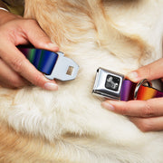Dog Bone Seatbelt Buckle Collar - Zarape3 Vertical Multi Color Fade