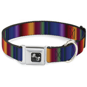 Dog Bone Seatbelt Buckle Collar - Zarape3 Vertical Multi Color Fade