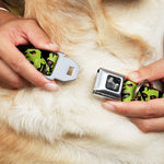 Dog Bone Seatbelt Buckle Collar - Zombie Expressions Black/Green/Red