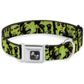 Load image into Gallery viewer, Dog Bone Seatbelt Buckle Collar - Zombie Expressions Black/Green/Red
