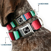 Dog Bone Seatbelt Buckle Collar - Zarape5 Vertical Multi Color Stripe