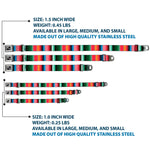 Dog Bone Seatbelt Buckle Collar - Zarape5 Vertical Multi Color Stripe