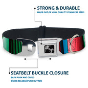 Dog Bone Seatbelt Buckle Collar - Zarape5 Vertical Multi Color Stripe