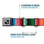 Dog Bone Seatbelt Buckle Collar - Zarape5 Vertical Multi Color Stripe