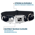 Load image into Gallery viewer, Dog Bone Seatbelt Buckle Collar - Zodiac Aries Symbol/Constellations Black/White
