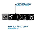 Load image into Gallery viewer, Dog Bone Seatbelt Buckle Collar - Zodiac TAURUS/Symbol Black/White
