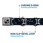 Dog Bone Seatbelt Buckle Collar - Zodiac Gemini Symbol/Constellations Black/White