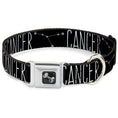 Load image into Gallery viewer, Dog Bone Seatbelt Buckle Collar - Zodiac CANCER/Constellation Black/White
