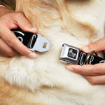 Dog Bone Seatbelt Buckle Collar - Zodiac CANCER/Symbol Black/White