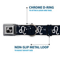Load image into Gallery viewer, Dog Bone Seatbelt Buckle Collar - Zodiac Leo Symbol/Constellations Black/White

