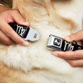 Load image into Gallery viewer, Dog Bone Seatbelt Buckle Collar - Zodiac Virgo Symbol/Constellations Black/White

