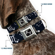 Dog Bone Seatbelt Buckle Collar - Zodiac Scorpio Symbol/Constellations Black/White