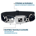 Load image into Gallery viewer, Dog Bone Black/Silver Seatbelt Buckle Collar - Zodiac Capricorn Symbol/Constellations Black/White
