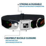Dog Bone Seatbelt Buckle Collar - Cali Bear/Pot Leaf Black/Gray/Green