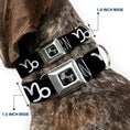 Load image into Gallery viewer, Dog Bone Seatbelt Buckle Collar - Zodiac CAPRICORN/Symbol Black/White
