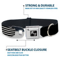 Load image into Gallery viewer, Dog Bone Black/Silver Seatbelt Buckle Collar - Americana Flag/WE THE PEOPLE Black/White
