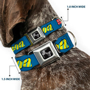 Dog Bone Seatbelt Buckle Collar - Bowties Blue/Multi Color
