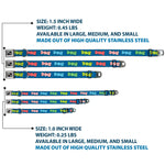 Dog Bone Seatbelt Buckle Collar - Bowties Blue/Multi Color