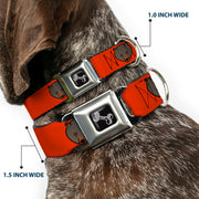 Dog Bone Seatbelt Buckle Collar - Brown Bear Repeat Orange