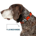 Dog Bone Seatbelt Buckle Collar - Brown Bear Repeat Orange