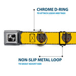 Dog Bone Seatbelt Buckle Collar - Brown Bear Repeat Yellow