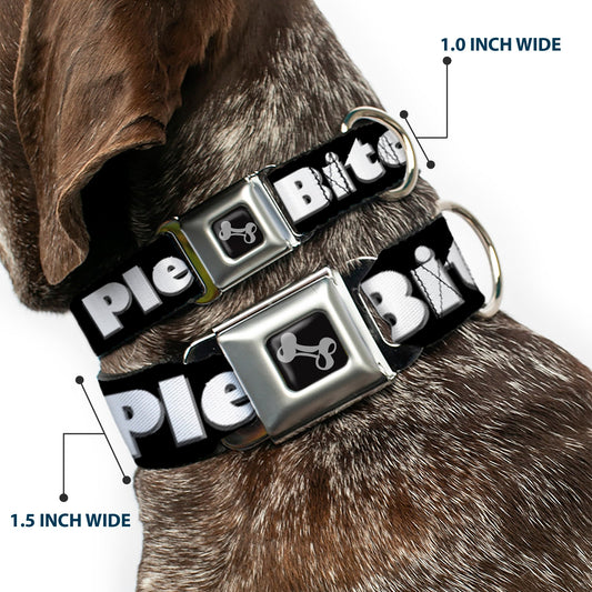 Buckle-Down Seatbelt Buckle Dog Collar - BITCH PLEASE Black/White