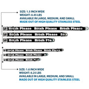 Buckle-Down Seatbelt Buckle Dog Collar - BITCH PLEASE Black/White