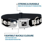 Buckle-Down Seatbelt Buckle Dog Collar - BITCH PLEASE Black/White