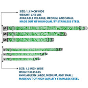 Dog Bone Seatbelt Buckle Collar - Bandana/Skulls Irish Green/White