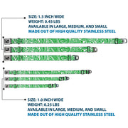 Dog Bone Seatbelt Buckle Collar - Bandana/Skulls White/Irish Green