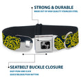 Load image into Gallery viewer, Dog Bone Seatbelt Buckle Collar - Bandana/Skulls Green/Gold
