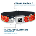 Load image into Gallery viewer, Dog Bone Seatbelt Buckle Collar - Bandana/Skulls Gold/Scarlet Red
