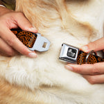 Dog Bone Seatbelt Buckle Collar - Bandana/Skulls Black/Orange