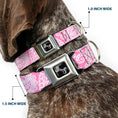 Load image into Gallery viewer, Dog Bone Seatbelt Buckle Collar - Bandana/Skulls Pink/White
