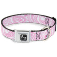 Load image into Gallery viewer, Dog Bone Seatbelt Buckle Collar - Bandana/Skulls White/Pink
