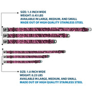 Dog Bone Seatbelt Buckle Collar - Bandana/Skulls Pink/Black