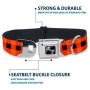 Dog Bone Seatbelt Buckle Collar - Buffalo Plaid Black/Orange