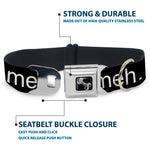 Dog Bone Seatbelt Buckle Collar - Broken Heart MEH Black/Red/White