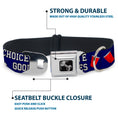 Load image into Gallery viewer, Buckle-Down Seatbelt Buckle Dog Collar - Beer Pong BAD CHOICES CREATE GOOD STORIES Blue/White/Red
