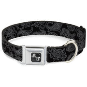 Dog Bone Seatbelt Buckle Collar - Bandana Black/Gray
