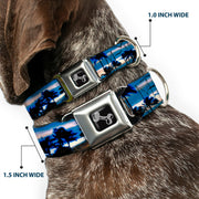 Dog Bone Seatbelt Buckle Collar - Blue Sunset