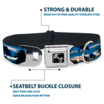 Dog Bone Seatbelt Buckle Collar - Blue Sunset