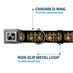 Dog Bone Seatbelt Buckle Collar - BD Skulls w/Wings Black/Tan