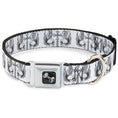 Load image into Gallery viewer, Dog Bone Seatbelt Buckle Collar - BD Skulls w/Wings White/Black
