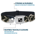 Dog Bone Seatbelt Buckle Collar - BD AUTHENTIC SEATBELT BELT SINCE 1993 Flames Olive/Tan
