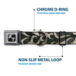 Dog Bone Seatbelt Buckle Collar - BD AUTHENTIC SEATBELT BELT SINCE 1993 Flames Olive/Tan