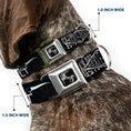 Load image into Gallery viewer, Dog Bone Seatbelt Buckle Collar - BD AUTHENTIC SEATBELT BELT NY-LA Black/White
