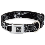 Dog Bone Seatbelt Buckle Collar - BD AUTHENTIC SEATBELT BELT NY-LA Black/White